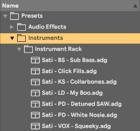 Ableton Instrument rack